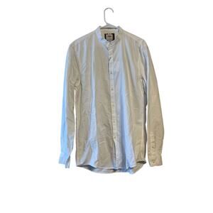 Zara Men's Casual White Cotton Button Down Shirt size large relaxed fit